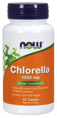 NOW Supplements Chlorella 1000 mg - 60 Tablets