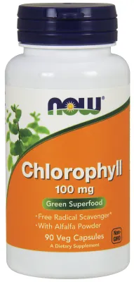 NOW Supplements Chlorophyll 100 mg - 90 Veg Capsules