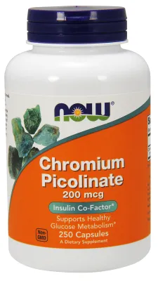 NOW Supplements Chromium Picolinate 200 mcg - 250 Veg Capsules
