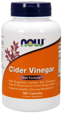 NOW Supplements Cider Vinegar - 180 Veg Capsules