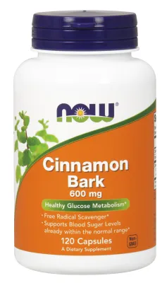 NOW Supplements Cinnamon Bark 600 mg - 120 Veg Capsules