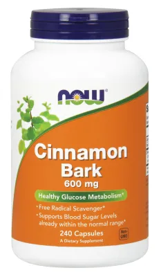 NOW Supplements Cinnamon Bark 600 mg - 240 Veg Capsules