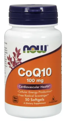 NOW Supplements CoQ10 100 mg - 50 Softgels