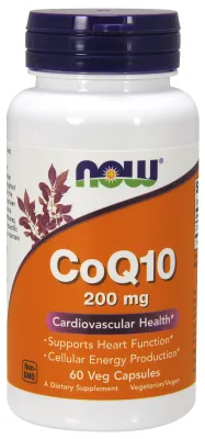 NOW Supplements CoQ10 200 mg - 60 Veg Capsules