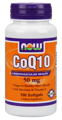 NOW Supplements CoQ10 50 mg - 100 Softgels
