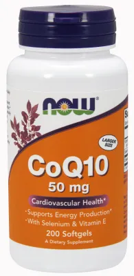 NOW Supplements CoQ10 50 mg - 200 Softgels