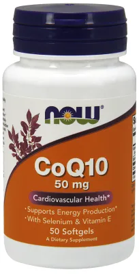 NOW Supplements CoQ10 50 mg - 50 Softgels