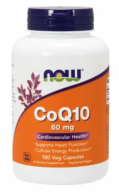 NOW Supplements CoQ10 60 mg - 180 Veg Capsules