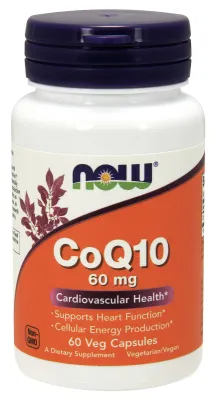 NOW Supplements CoQ10 60 mg - 60 Veg Capsules