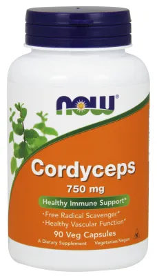 NOW Supplements Cordyceps 750 mg - 90 Veg Capsules