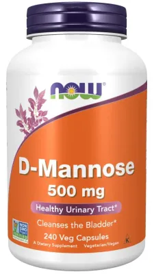 NOW Supplements D-Mannose 500 mg - 240 Veg Capsules