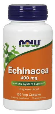 NOW Supplements Echinacea 400 mg - 100 Veg Capsules
