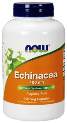NOW Supplements Echinacea 400 mg - 250 Veg Capsules