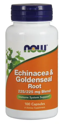 NOW Supplements Echinacea & Goldenseal Root - 100 Veg Capsules