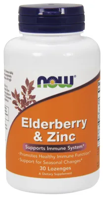 NOW Supplements Elderberry & Zinc - 30 Lozenges