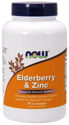 NOW Supplements Elderberry & Zinc - 90 Lozenges
