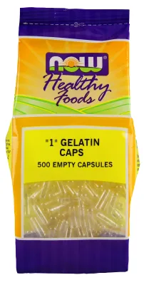 NOW Supplements Empty Capsules, Gelatin, #1 - 500 gel caps