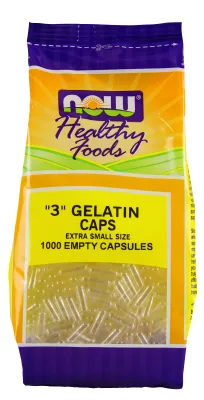 NOW Supplements Empty Capsules, Gelatin, #3 - 1000 gel caps
