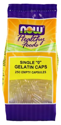 NOW Supplements Empty Capsules, Gelatin, Single