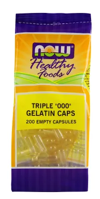 NOW Supplements Empty Capsules, Gelatin, Triple