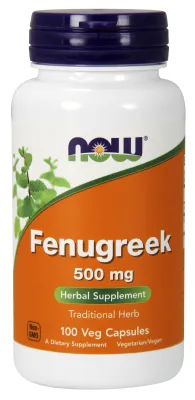 NOW Supplements Fenugreek 500 mg - 100 Veg Capsules