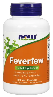 NOW Supplements Feverfew - 100 Veg Capsules