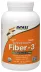 NOW Supplements Fiber-3, Organic - 16 oz.