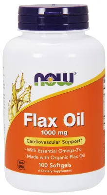 NOW Supplements Flax Oil 1000 mg - 100 Softgels