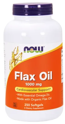NOW Supplements Flax Oil 1000 mg - 250 Softgels