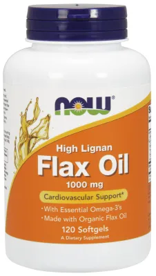 NOW Supplements Flax Oil 1000 mg High Lignan - 120 Softgels