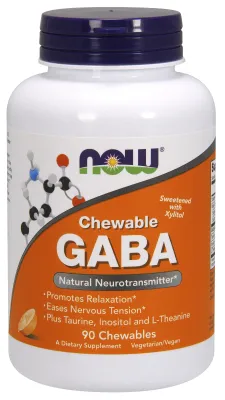 NOW Supplements GABA Orange Flavor Chewable - 90 Chewables