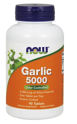 NOW Supplements Garlic 5000 - 90 Tablets
