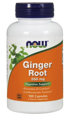 NOW Supplements Ginger Root 550 mg - 100 Veg Capsules