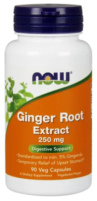 NOW Supplements Ginger Root Extract 250 mg - 90 Veg Capsules