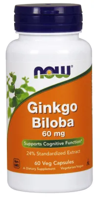 NOW Supplements Ginkgo Biloba 60 mg - 60 Veg Capsules