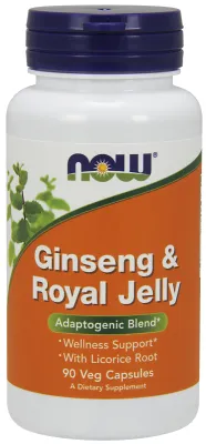 NOW Supplements Ginseng & Royal Jelly - 90 Veg Capsules