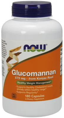 NOW Supplements Glucomannan 575 mg - 180 Veg Capsules