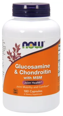 NOW Supplements Glucosamine & Chondroitin with MSM - 180 Veg Capsules