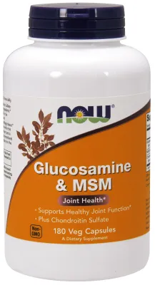 NOW Supplements Glucosamine & MSM - 180 Veg Capsules