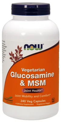 NOW Supplements Glucosamine & MSM (Vegetarian) - 240 Veg Capsules