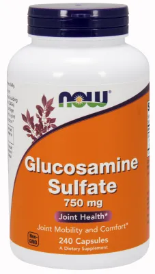 NOW Supplements Glucosamine Sulfate 750 mg - 240 Veg Capsules