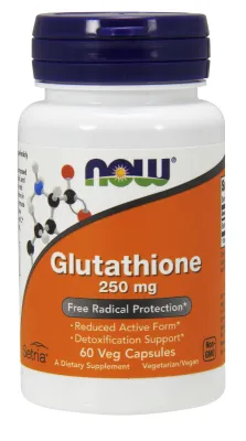 NOW Supplements Glutathione 250 mg - 60 Veg Capsules