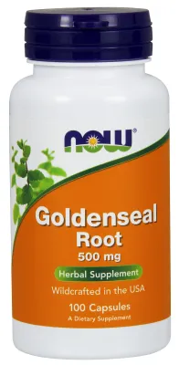 NOW Supplements Goldenseal Root 500 mg - 100 Veg Capsules