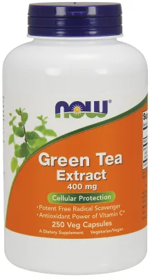 NOW Supplements Green Tea Extract 400 mg - 250 Veg Capsules