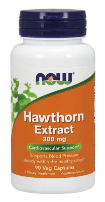 NOW Supplements Hawthorn Extract 300 mg - 90 Veg Capsules