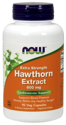 NOW Supplements Hawthorn Extract 600 mg, Extra Strength - 90 Veg Capsules