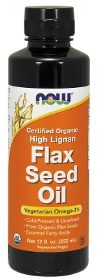 NOW Supplements High Lignan Flax Seed Oil, Organic - 12 fl. oz.