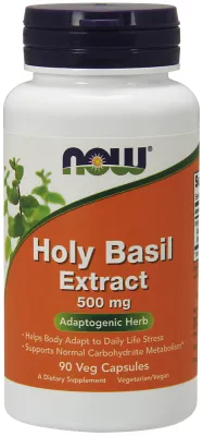 NOW Supplements Holy Basil Extract 500 mg - 90 Veg Capsules