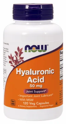 NOW Supplements Hyaluronic Acid with MSM - 120 Veg Capsules