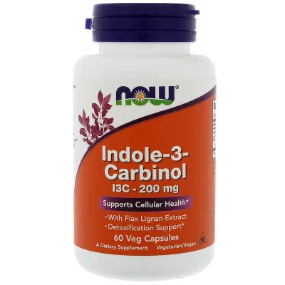 NOW Supplements Indole-3-Carbinol (I3C) 200 mg - 60 Veg Capsules